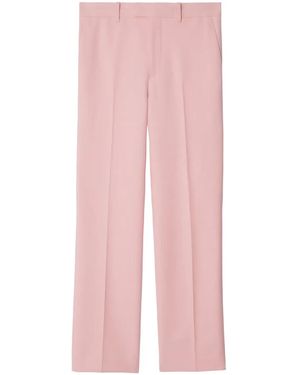 Burberry Pressed-Crease Wool Tailored Trousers - Pink