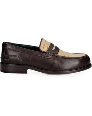 Clarks Woven-Panel Penny Loafers - White