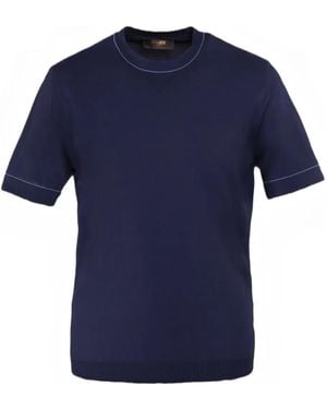 Moorer T-Shirt mit Rundhalsausschnitt - Blau
