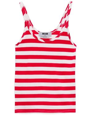 MSGM Striped Tank Top - Red