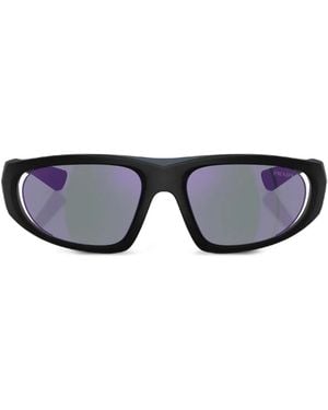 Prada Linea Rossa Geometric-Frame Sunglasses - Black