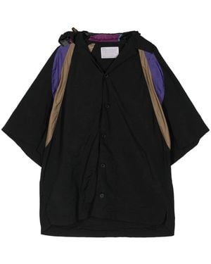 Kolor Hood Colour-Block Shirt - Black