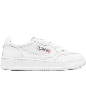 Autry Medalist Low Perforated Panelled Sneakers - White