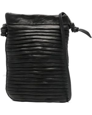 SOMMET Pleated Knot Cross Body Bag - Black
