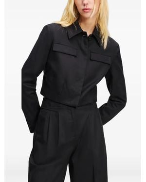Karl Lagerfeld Pocket-Detail Cropped Jacket - Black