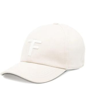 Tom Ford Logo Canvas Baseball Cap - White
