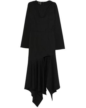 RHIZOME Shelby Asymmetric Midi Dress - Black