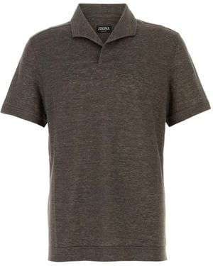 ZEGNA Linen T-Shirt - Grey