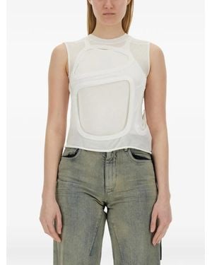 Rick Owens Cut-Out Sleeveless Top - White