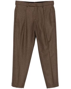 Dell'Oglio Checked Trousers - Brown