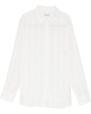 Burberry Logo-Embroidered Shirt - White