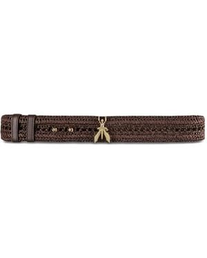 Patrizia Pepe Woven Charm Low-Waisted Belt - White