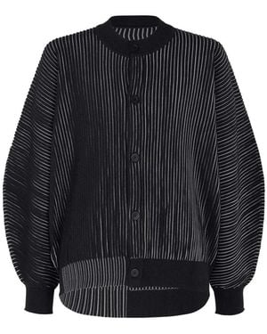 Homme Plissé Issey Miyake In The Shadow Knit Pleated Cardigan - Blue