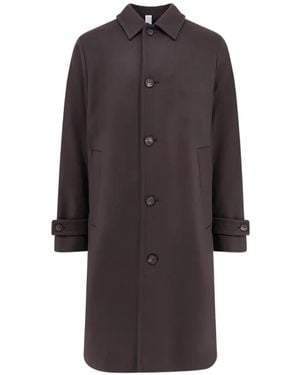 Hevò Loconia Button-Up Single-Breasted Coat - Brown