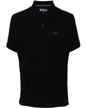 Barbour ロゴ ポロシャツ - ブラック