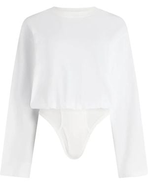 Jean Paul Gaultier Body De Manga Larga - Blanco
