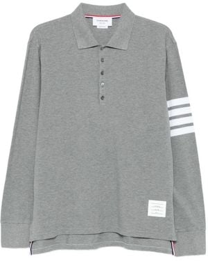 Thom Browne Long-Sleeved Polo Shirt - Gray