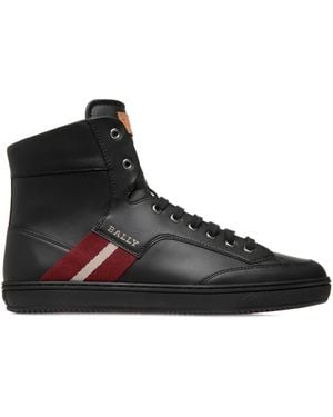Bally Leather Ribbon Trainers - Black