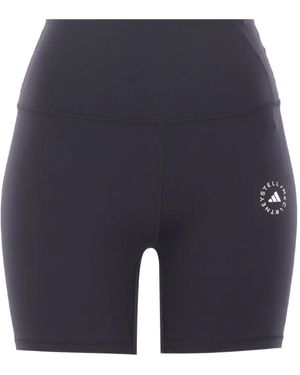 adidas By Stella McCartney Logo-Embellished High-Waisted Shorts - Blue