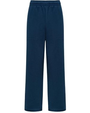 12 STOREEZ Elasticated-Waist Cotton Track Trousers - Blue