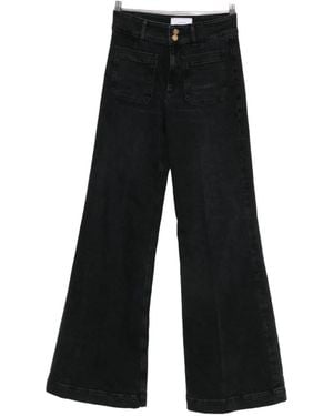 The Seafarer Patch-Pocket Wide-Leg Jeans - Black