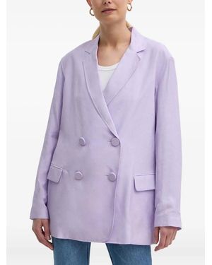 ARMANI EXCHANGE Double-Breasted Blazer - Purple
