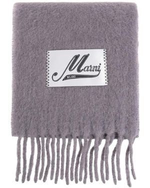 Marni Bufanda Con Parche Del Logo - Blanco