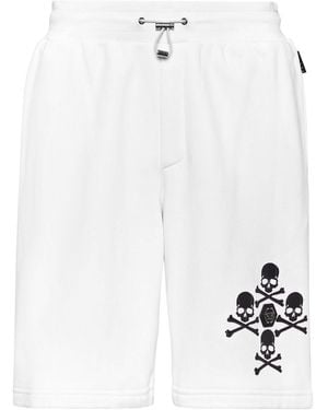 Philipp Plein Skull-Print Shorts - White