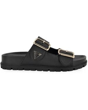 Guess Fasten Buckled Sandals - Black