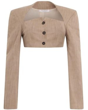 Philosophy Di Lorenzo Serafini Cut-Out Cropped Jacket - White