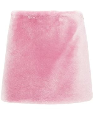 Prada シアリング Aラインミニスカート - ピンク