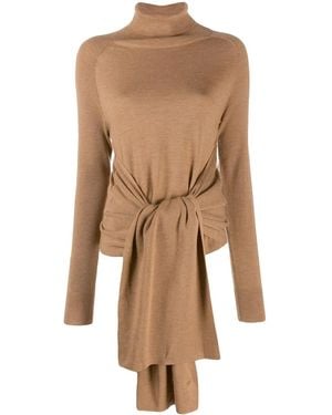 JW Anderson Roll Neck Jumper With Front Ties - Natural