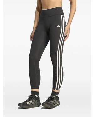 adidas Side-Stripe Logo-Print Pants - Black