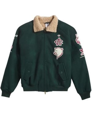 adidas Logo-Patch Bomber Jacket - Green
