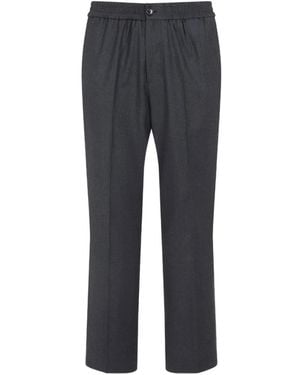 Ami Paris Elasticated-Waist Wool Trousers - Grey