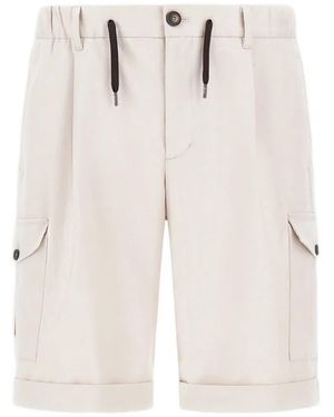 Herno Drawstring Cargo Shorts - White