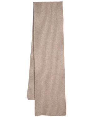 N.Peal Cashmere リブニット スカーフ - ナチュラル