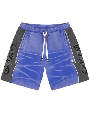 Godspeed Halftime Shorts Mit Acid-Wash-Effekt - Blau