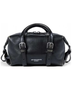 Ann Demeulemeester Petit Sac À Main En Cuir Terra - Black
