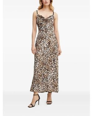 Guess Vestido largo con estampado de leopardo - Neutro
