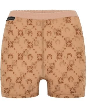 Marine Serre Mesh Mini Shorts - Natural