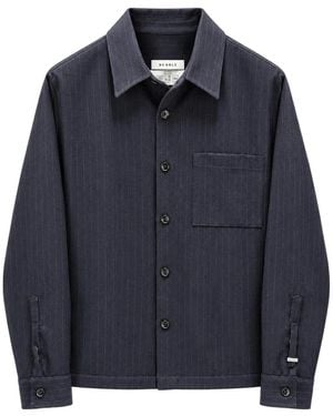 BE ABLE Leroy Pinstripe Shirt Jacket - Blue