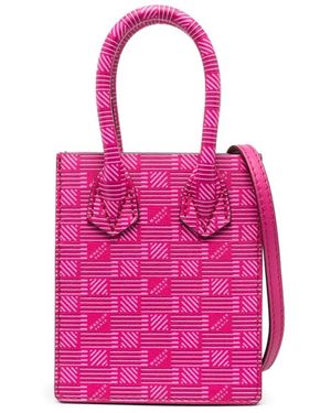 Moreau Logo-Print Leather Shoulder Bag - Pink