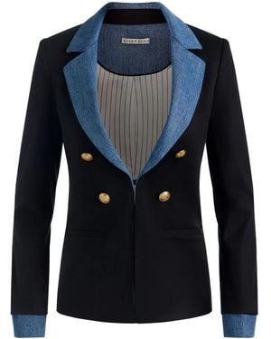 Alice + Olivia Mya Double-Breasted Blazer - Blue