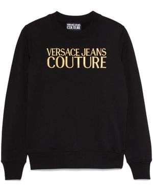 Versace Jeans Couture Logo-Embroidered Sweatshirt - Black