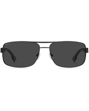 BOSS Double-Bridge Rectangle-Frame Sunglasses - Grey