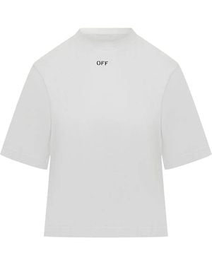 Off-White c/o Virgil Abloh Flowers Boxy Cotton Logo T-Shirt - White