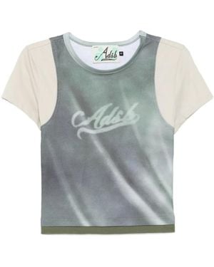 ANDERSSON BELL Logo-Print Layered T-Shirt - Blue