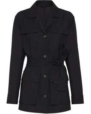 Brunello Cucinelli Fluid Twill Blazer - Black