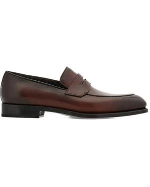 Ferragamo Tramezza Penny Loafers - Brown